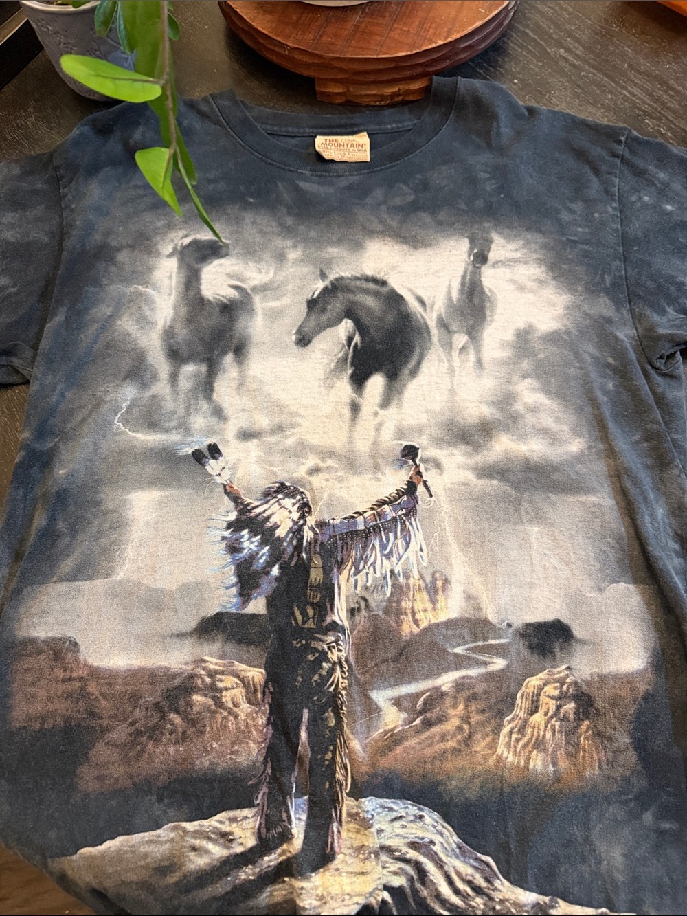 Native Spirit Graphic Tee with Galloping Horses